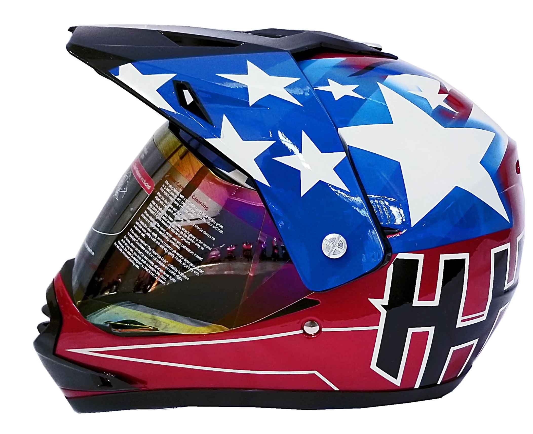 HHH DOT Youth & Kids Helmet for Dirtbike ATV Motocross MX Offroad Motorcyle Street bike Snowmobile Helmet with VISOR (RED-USA)