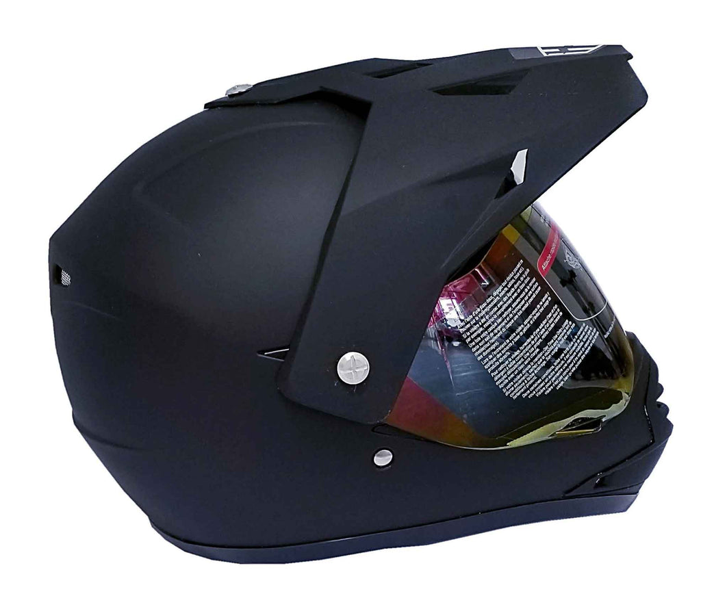 HHH DOT Youth & Kids Helmet for Dirtbike ATV Motocross MX Offroad Motorcyle Street bike Snowmobile Helmet with VISOR-Black-USA