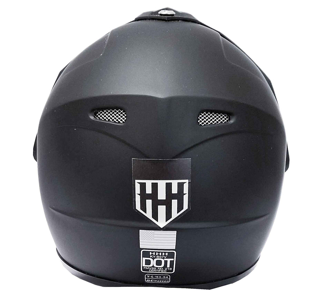 HHH DOT Youth & Kids Helmet for Dirtbike ATV Motocross MX Offroad Motorcyle Street bike Snowmobile Helmet with VISOR-Black-USA